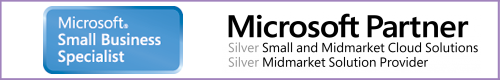 Microsoft Small Business Specialist, Microsoft Partner, Silver Small and Midmarket Cloud Solutions, Silver Midmarket Solution Provider